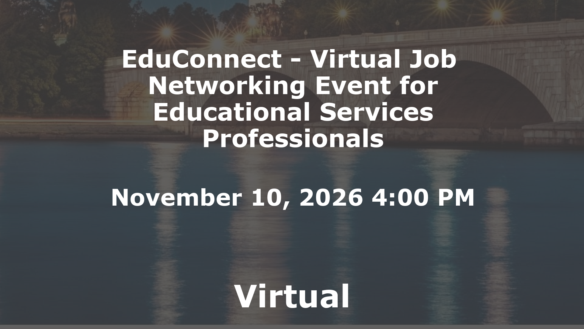 EduConnect - Virtual Job  Networking Event for Educational Services Professionals event image